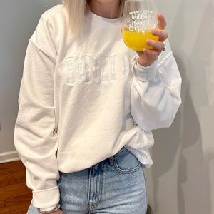 BRIDE embroidered crew neck